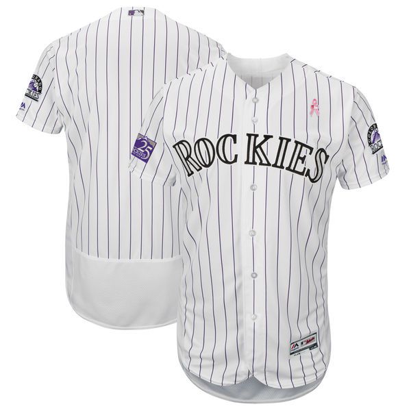 Men Colorado Rockies Blank White Mothers Edition MLB Jerseys->cleveland indians->MLB Jersey
